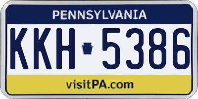 PA license plate KKH5386