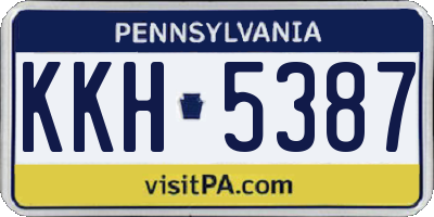 PA license plate KKH5387