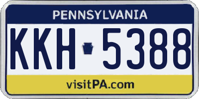 PA license plate KKH5388