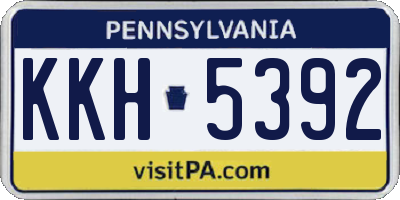 PA license plate KKH5392