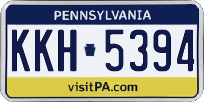 PA license plate KKH5394