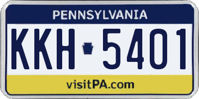 PA license plate KKH5401