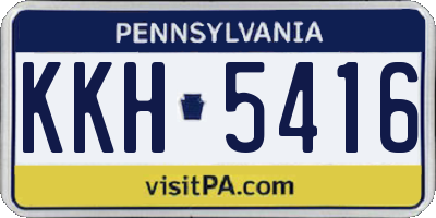 PA license plate KKH5416