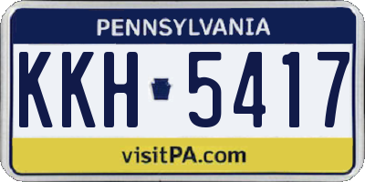 PA license plate KKH5417