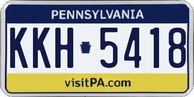 PA license plate KKH5418