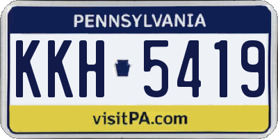 PA license plate KKH5419