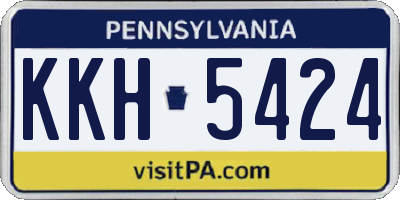 PA license plate KKH5424