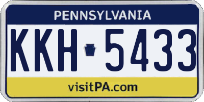 PA license plate KKH5433