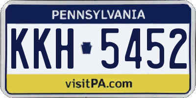 PA license plate KKH5452
