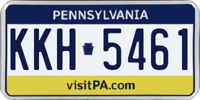 PA license plate KKH5461