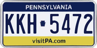 PA license plate KKH5472