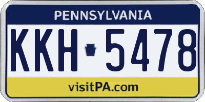 PA license plate KKH5478