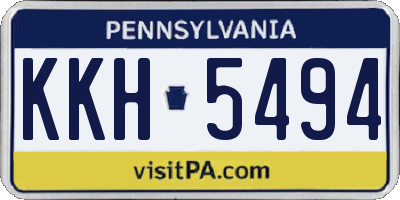 PA license plate KKH5494