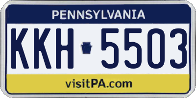 PA license plate KKH5503
