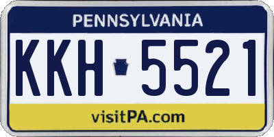 PA license plate KKH5521