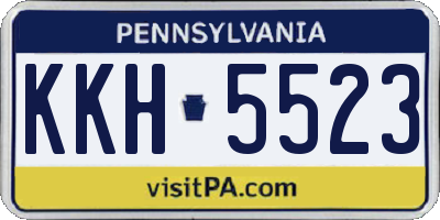 PA license plate KKH5523