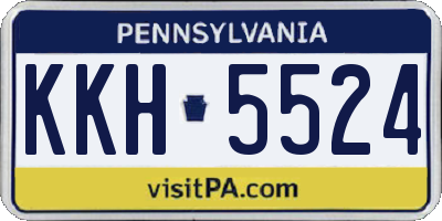 PA license plate KKH5524
