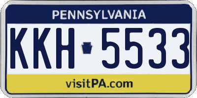 PA license plate KKH5533