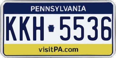PA license plate KKH5536