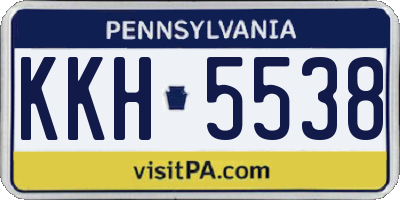 PA license plate KKH5538