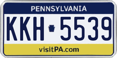 PA license plate KKH5539