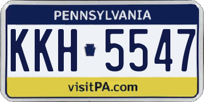 PA license plate KKH5547