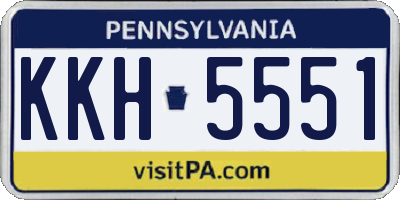 PA license plate KKH5551