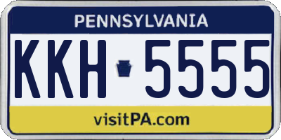 PA license plate KKH5555
