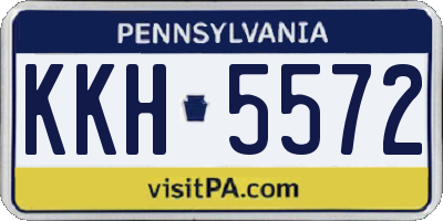 PA license plate KKH5572