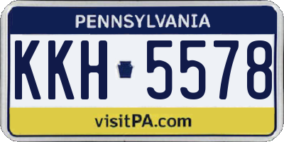 PA license plate KKH5578