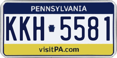PA license plate KKH5581