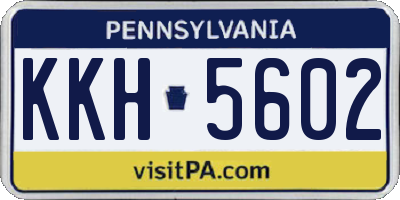 PA license plate KKH5602
