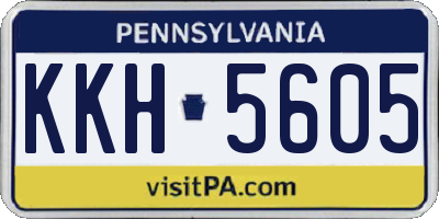 PA license plate KKH5605