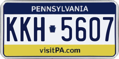 PA license plate KKH5607
