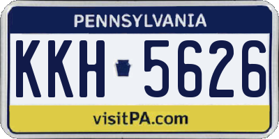 PA license plate KKH5626