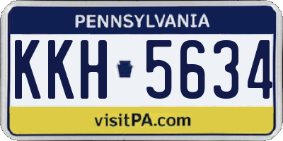 PA license plate KKH5634