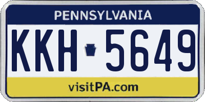 PA license plate KKH5649