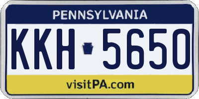 PA license plate KKH5650