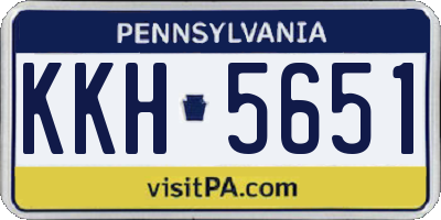PA license plate KKH5651