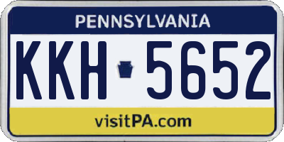 PA license plate KKH5652