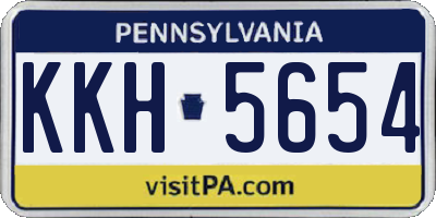 PA license plate KKH5654