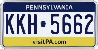 PA license plate KKH5662
