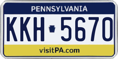 PA license plate KKH5670