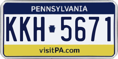 PA license plate KKH5671