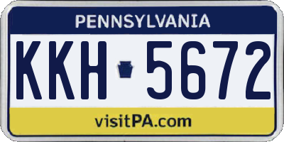 PA license plate KKH5672