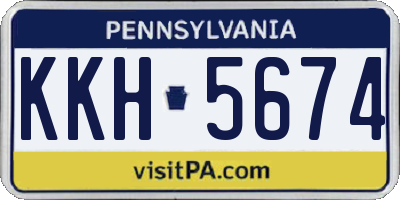 PA license plate KKH5674