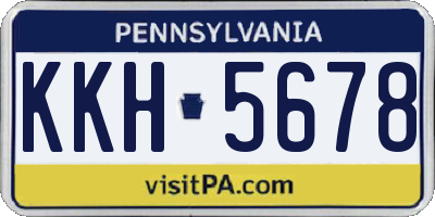 PA license plate KKH5678