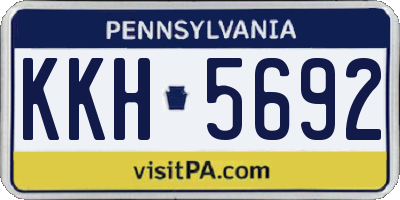 PA license plate KKH5692