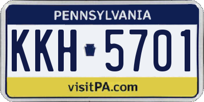 PA license plate KKH5701