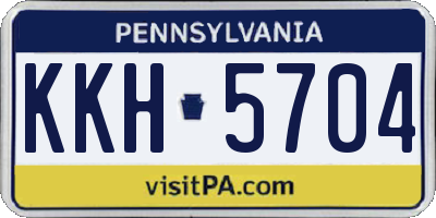 PA license plate KKH5704